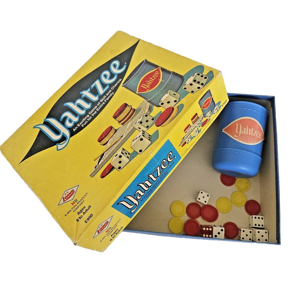 Vintage 1973 Yahtzee Dice Game ES Lowe Milton Bradley Incomplete Set